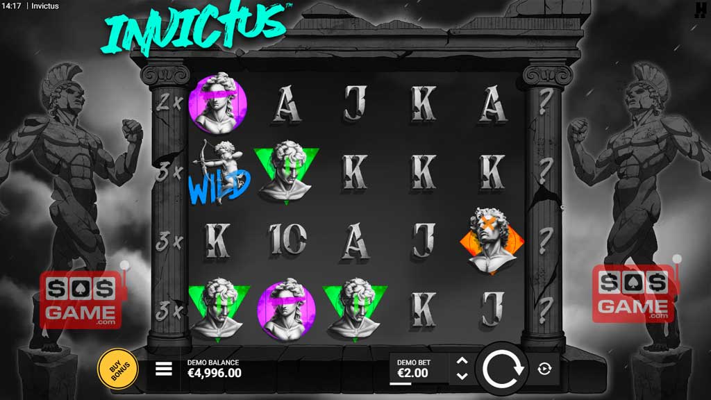 Screenshot of Invictus slot from Hacksaw Gaming Invictus