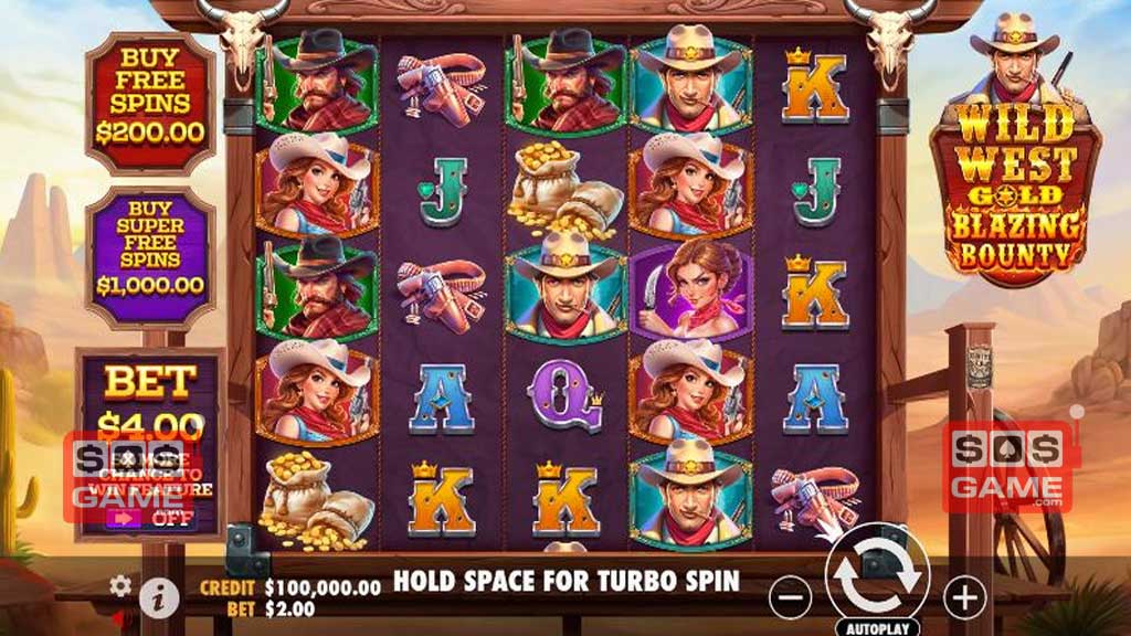 Screenshot of Wild West Gold Blazing Bounty slot from Pragmatic Play Wild West Gold Blazing Bounty